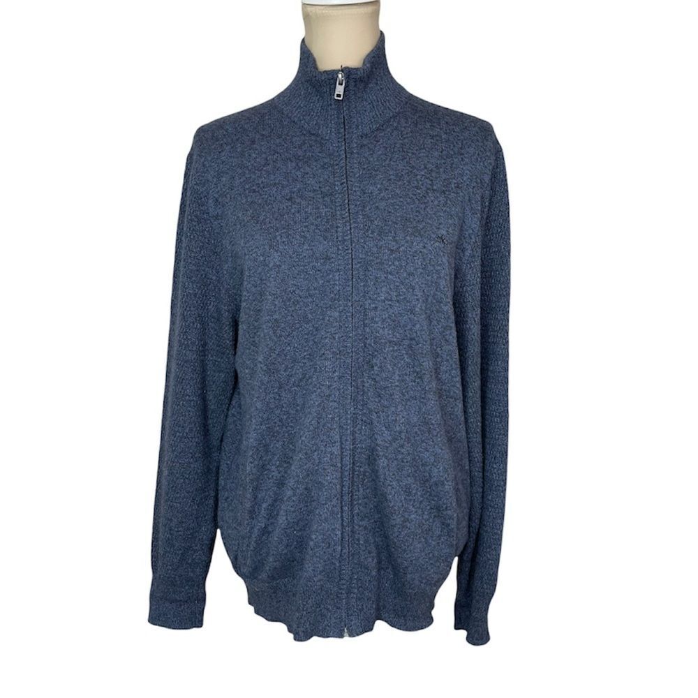 Calvin Klein full zip long sleeve sweatshirt gray Size M High Neck